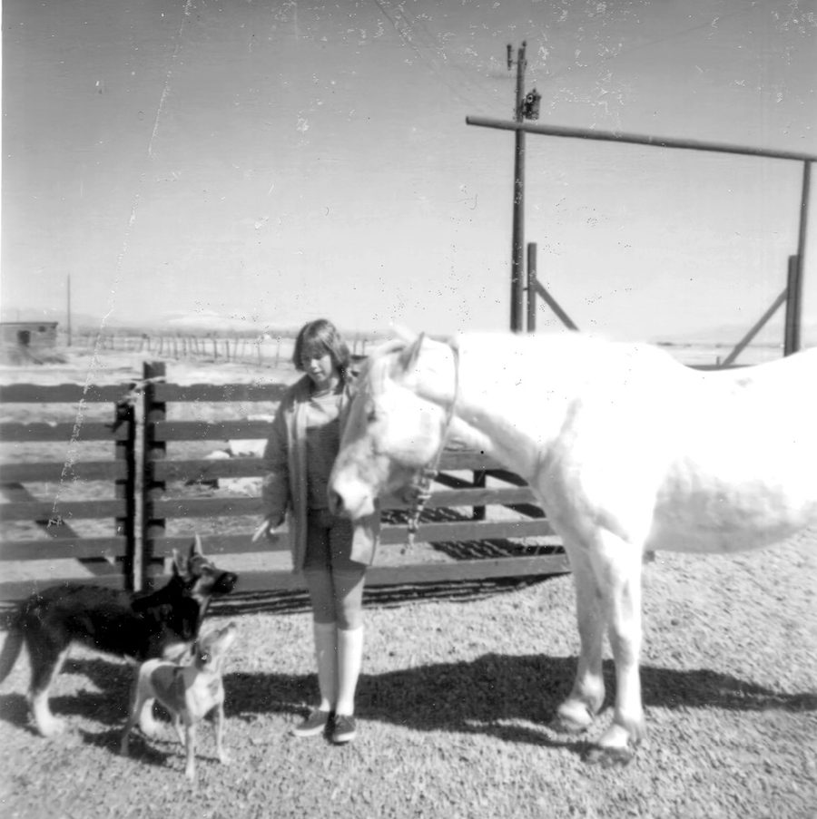Left to Right: Shane, Chipper, Mom, and Pepper. Dillon, Montana.
