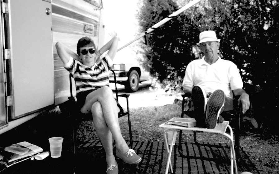 Grandma and Grandpa Posey finding their slice of serenity at Heron Lake.